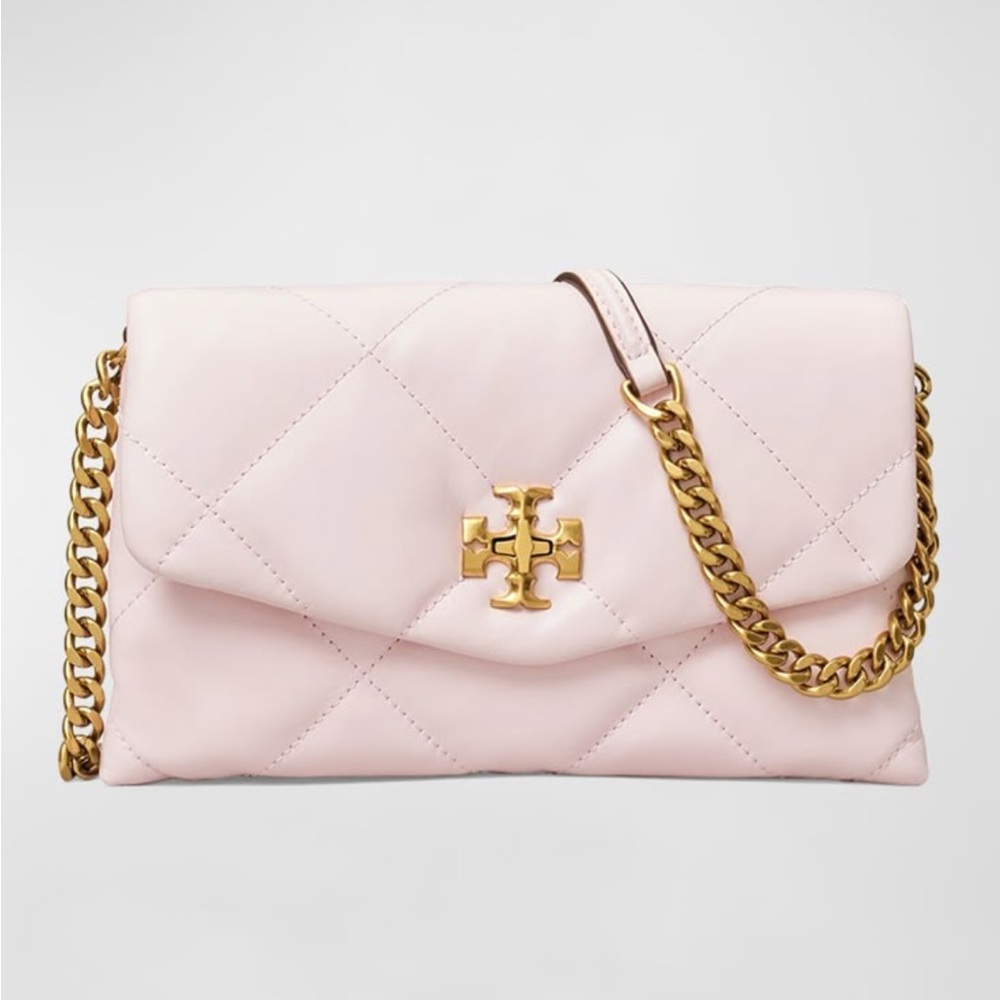 TORY BURCH Kira Quilted Chain Wallet - Rose Salt